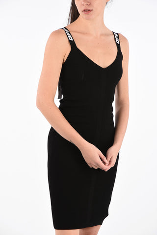 Knit INDUSTRIAL Mini Bodycon Dress with Logo Shoulder