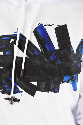 Felpa Oversize BLUE BRUSH in Cotone Stampato 