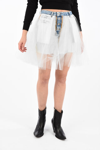 Denim Stone 10 Mini Skirt with Tulle