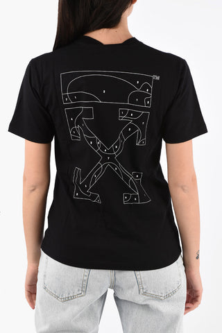 Puzzle Arrow-Print Back Casual T-shirt