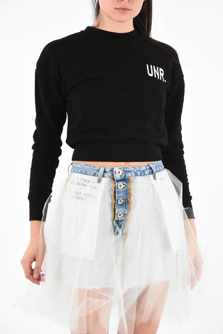 Crop TERRY Crew-Neck Sweatshirt