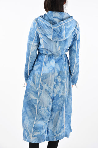 Tie Dye Effect Waterproof Coat with Hood