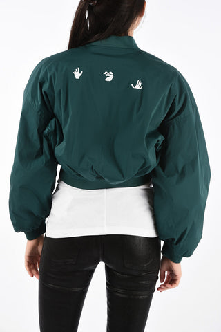 Cropped Varsity Bomber with Zip