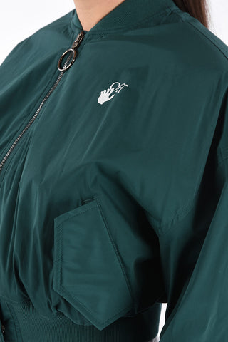 Cropped Varsity Bomber with Zip
