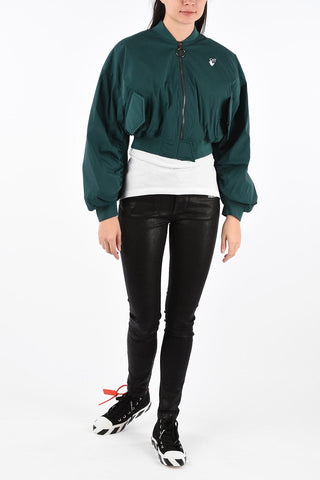 Cropped Varsity Bomber with Zip