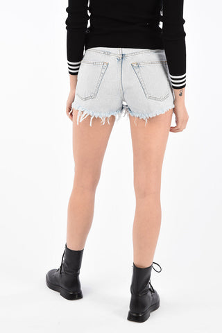 Shorts in Denim con orlo sfrangiato