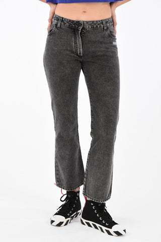 Regular Rise Cropped Boot Cut Jeans