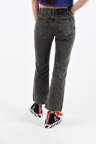 Regular Rise Cropped Boot Cut Jeans