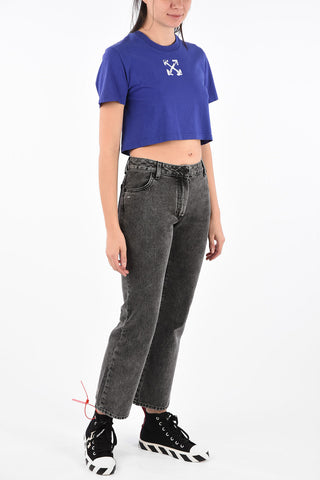 Regular Rise Cropped Boot Cut Jeans