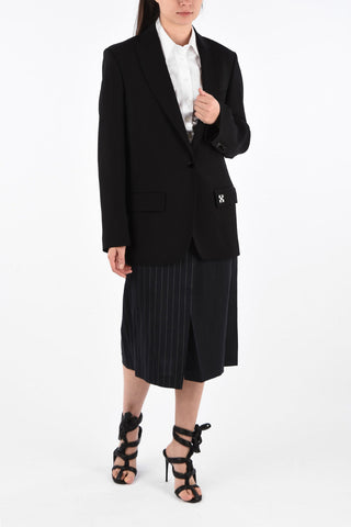Center Vent Peak Lapel 1 Button TOMBOY Blazer