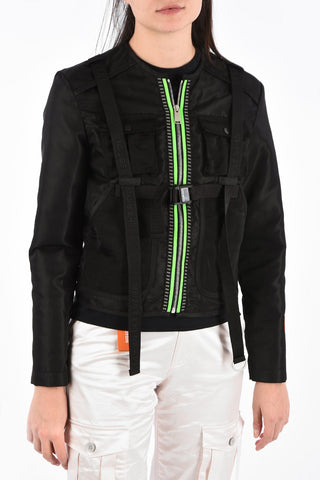 Nylon Utility Jacket with Zip Closure