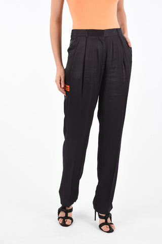 Satin Tailored Double Pleated Pants