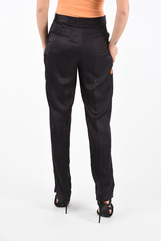 Satin Tailored Double Pleated Pants