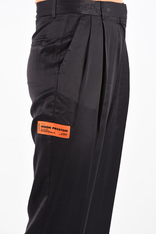 Satin Tailored Double Pleated Pants