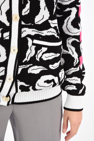 Cardigan Leaves Illusion con Scollo a V