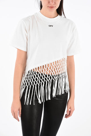 T-Shirt asimmetrica con frange