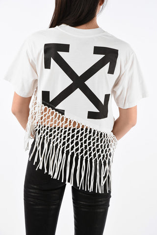T-Shirt asimmetrica con frange
