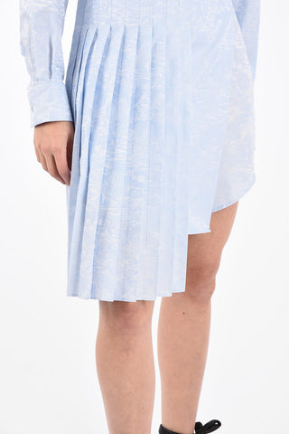 Waves -Print Asymmetric Wrap Shirtdress