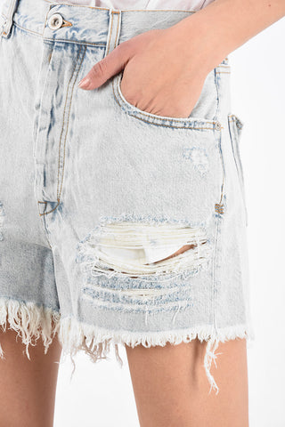 Frayed Hem Denim Distressed Shorts