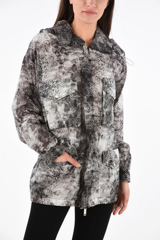 Python Print Utility Jacket with Hood
