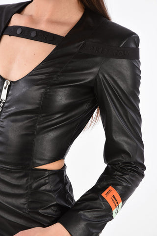 ecoleather mini bodycon cut out dress