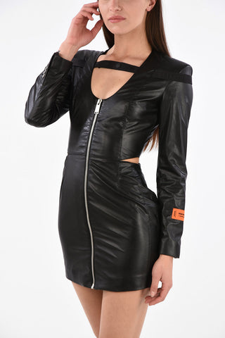 ecoleather mini bodycon cut out dress