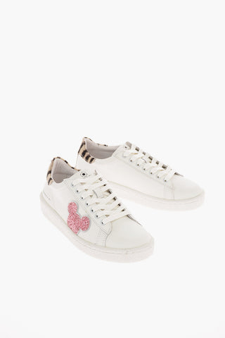 DISNEY Leather Sneakers with glitter details