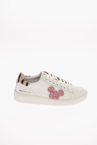 DISNEY Leather Sneakers with glitter details