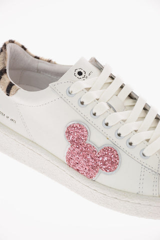 DISNEY Leather Sneakers with glitter details