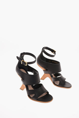 12cm leather Heelless Ankle-strap sandals
