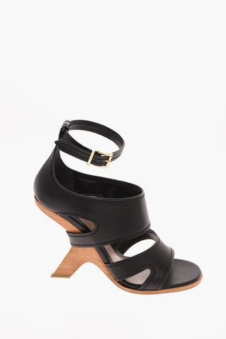 12cm leather Heelless Ankle-strap sandals