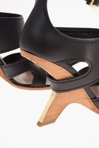 12cm leather Heelless Ankle-strap sandals