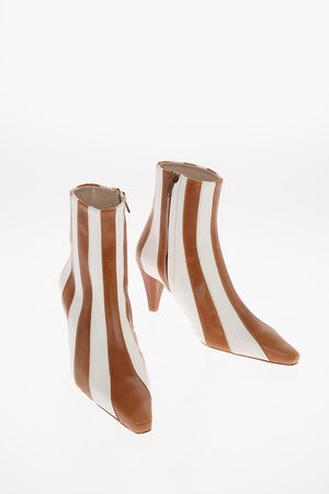 8cm leather Two tone LIO Booties