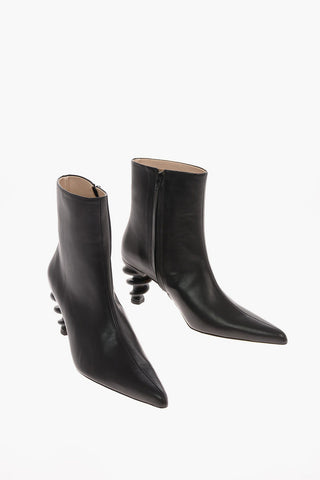 8cm leather ISLAND Decorative Heel boots
