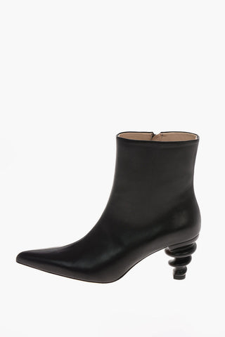 8cm leather ISLAND Decorative Heel boots