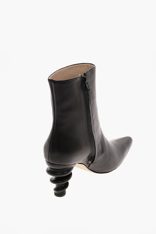 8cm leather ISLAND Decorative Heel boots