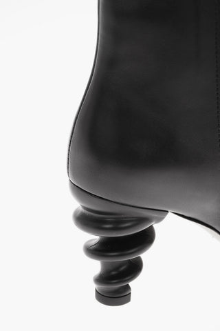 8cm leather ISLAND Decorative Heel boots