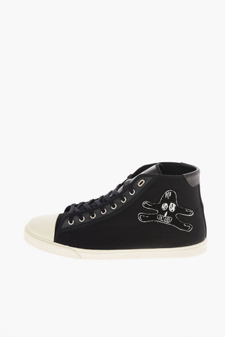 Leather and Fabric BLANK High Top Sneakers