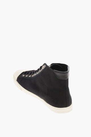 Leather and Fabric BLANK High Top Sneakers