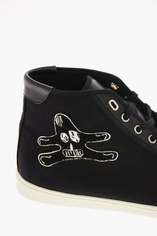 Leather and Fabric BLANK High Top Sneakers