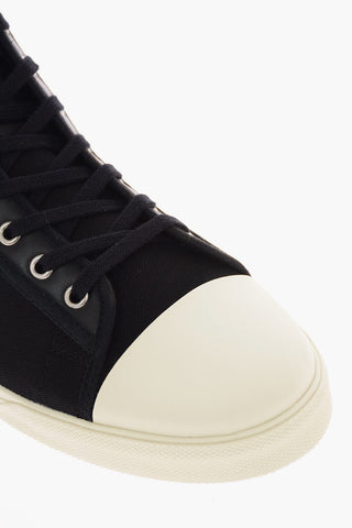 Leather and Fabric BLANK High Top Sneakers