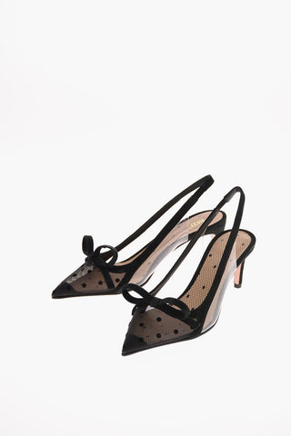 6cm Polka Dots Slingback pumps with Bow