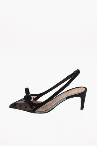 6cm Polka Dots Slingback pumps with Bow