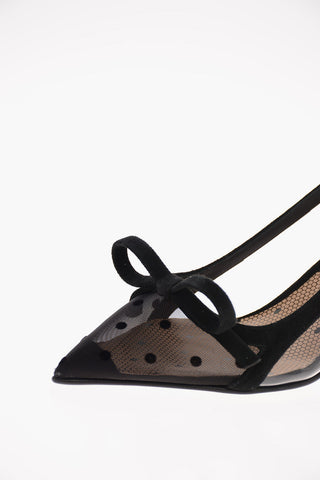 6cm Polka Dots Slingback pumps with Bow