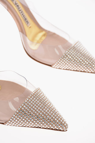 12cm rhinestone embellished AMBER Slingback pumps
