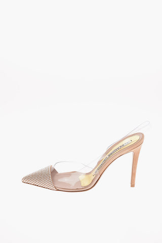 12cm rhinestone embellished AMBER Slingback pumps