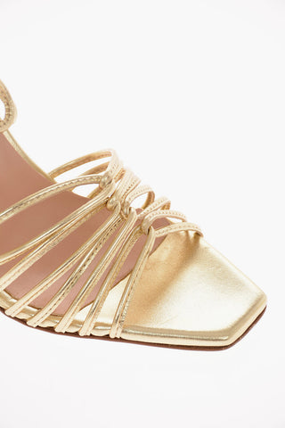 Sandali lace-up DAISY in pelle lamé 9.5 cm