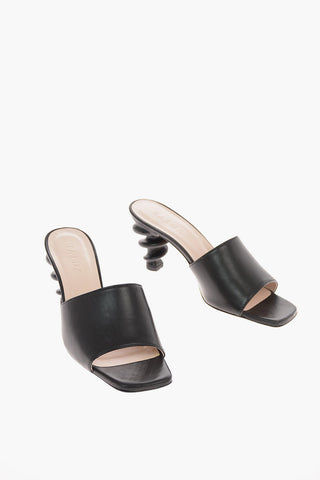 9 cm leather Decorative Heel NIMA Mules