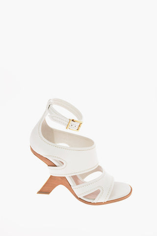 12cm leather Heelless Ankle-strap sandals