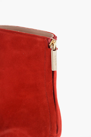 6cm Suede Leather Booties with Bow